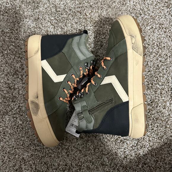 NEXT Kids' Khaki Green Lace-Up High Top Boots Size 3 - Picture 8 of 10